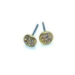 Handmade Gold-Tone Lavender Purple Rhinestone Stud Earrings Photo 0