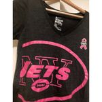 NFL New York Jets T Shirt Medium Pink Breast Cancer Support Logo Dark Gray Nike Photo 1