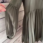 Lulus Olive Green Pleated Long Sleeve Swing Dress Photo 8