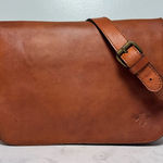 Patricia Nash Leather Heritage Shoulder Bag Brown Saddle Flap Purse Photo 0