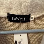 fab'rik  Mixed Media Knit Jacket in Cream and Tan Fur Shrug M/L Photo 4