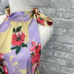 Dee Elly Satin Floral Halter Skirt Set - Red and Purple Photo 1