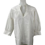 Ralph Lauren POLO  Women's White V-neck 3/4 Balloon Sleeve Shirt Blouse Top Sz 10 Photo 0
