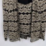 R & M Richards Vintage Top Womens Large Black Gold Lace Sparkle Formal Festive Photo 2