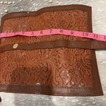 Tuscan Designs Leather Hand Tooled Travel Jewelry Bag Compact Zippers Photo 9