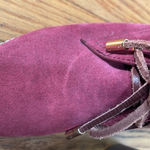 Tory Burch Fur lined Suede Heel Low Ankle Boots Red size 7.5 Photo 10