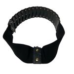 Bebe  black faux vegan leather studded stretch snap closure belt M/L NEW Photo 5