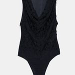 ZARA Black Fringe Bodysuit Photo 7