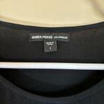 James Perse  Womens Crepe Top Blouse Shoulder Button Details Black Size 1‎ small Photo 4