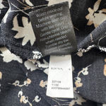 Vera Wang Simply Vera  Black Floral Print High Low Tab Sleeve Collared Blouse Photo 9