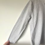 J.Crew Striped Terry Half-zip Pullover Sweatshirt Grey White Preppy Athleisure Photo 4
