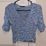 ZARA Tulle Floral Print Top Photo 1