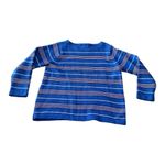 Lauren Ralph Lauren womens 2x blue knit stripe sweater long sleeve casual librar Photo 1