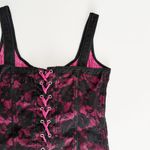 Tripp NYC [] Black Pink Y2K Floral Print Lace Hook & Eye Corset Top Size Large L Photo 6