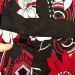 Ann Taylor Black Red White Multi Floral 3/4 Sleeve Knee Length Work Shift Dress Photo 7