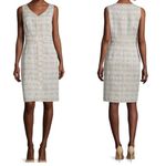NWT Lafayette 148 Beige Cream Tweed Sleeveless V Photo 1