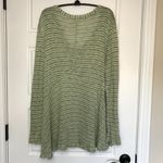 Honey Belle  Women's Rayon Blend Green Striped V-Neck‎ Relaxed Sweater Size Large Photo 2