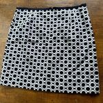 Talbots  Straight Skirt Size 16 Navy & White Geometric Print Cotton Blend GA Photo 3