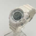 Women’s White Digital Sports Watch WR St. Steel 35mm Working New Battery Photo 2