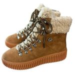 LISA VICKY Tireless V Lace Up Suede Sherpa Booties, Size US Womens 11 New in Box Photo 0