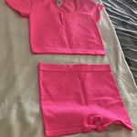 Colsie Hot Pink Short Sleeve Tee and Short Set Size L Photo 4