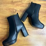 MIA  Platform Chunky Heel Ankle Boots 7.5 Black Faux Leather Goth Whimsygoth NEW Photo 1