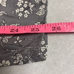 Gap Gray Floral Pull On Elastic Waist High Rise Cropped Pants Large Pockets Photo 9