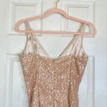 Milly  of New York Pink Peach Sequin Dress V Neck Size 2 Glitzy 1950s Retro Sexy Photo 6