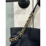 Michael Kors  Navy Blue Chain Shoulder Tote Bag Gold Accents Photo 2