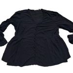 Soft Surroundings Black Long Sleeve Chiara Blouse Tunic Top size Medium Photo 3