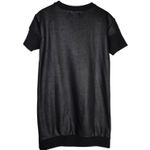 MINKPINK Black Faux Suede Leather Combo Short Sleeve Tunic Top Sweatshirt Dress Photo 1