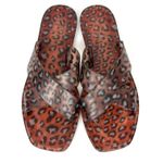 Anthropologie Matisse Womens Villa Jelly Slide Sandals Leopard Brown Slip On 8 Photo 0