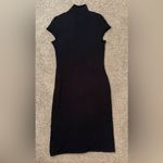 Peruvian Connection  Black Knit Mock Neck Short Sleeve Sweater Maxi Dress M Photo 2