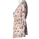 J for Justify Floral Print 3/4 Sleeve Button Front Gold Details Tunic Blouse Photo 88