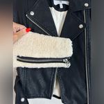 Pistola  Anita Moto Faux Leather Shearling Black Beige Jacket XS Photo 15