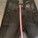 EXPRESS Super High Waisted Black Tonal Snakeskin Print Slim Ankle Jeans … Photo 7