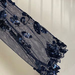 Patra Midnight Blue Long Sleeve sheer & sequin dress size 14 Photo 3