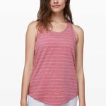 Lululemon  Love Tank Pleated Short Serve Stripe Heathered So Merlot White Size 4 Photo 0