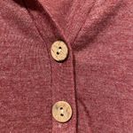 Cupshe NWT  Size M Burgundy V Neck Long Sleeve Henley Tee Shirt Scalloped Hem Photo 9