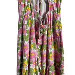 Show Me Your Mumu Cathy Pink Retro Floral Sweetheart Tie Back Puff Maxi Dress M Photo 13