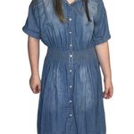 Given Kale DENIM JEAN DRESS Womens Sz LG Western Button Down Stretch Waist Photo 6