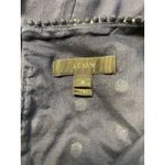 J.Crew Navy Blue White Bell Short Sleeve Fringe Polka Dot Shift Dress Size 8 Photo 1