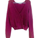 O'Neill O’Neill Maroon Knit Surplice VNeck Sweater — XL — NWOT — Fall Holiday Red Purple Photo 0