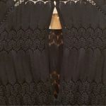 Free People Fire Island Black Crochet Knit Lace Tie Waist Top Size S Photo 3