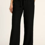 NEW SoundStyle Linen Pants Black Relaxed Comfortable Elasticized Waist Photo 0
