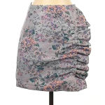 ZARA  | Purple Floral Ruched Ruffle Jacquard Party Mini Skirt Size Small S Photo 1