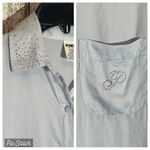 PINK - Victoria's Secret PINK Victoria’s Secret Silky Sleep Shine Long Pajama Set Hydrangea Blue Small Photo 14