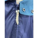 Woolrich  Women's Raincoat Blue Hoodie Size Small Nylon Jacket Cinch Waist long Photo 8