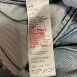 Topshop Blue Denim Long Sleeve Distressed Raw Hem Button Front Shirt Dress Sz 4 Photo 6