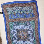 India Arts Silk Scarf Shawl Wrap Boho Blue Multicolor Paisley Print Photo 11